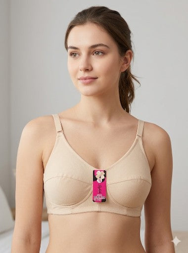 Classic Cotton Comfort Non-Wired Bra β Full Coverage & Everyday Support
