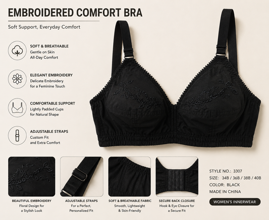 Women's Comfort Support Bra | Soft Everyday Wireless Bra | Lightweight & Breathable Fit