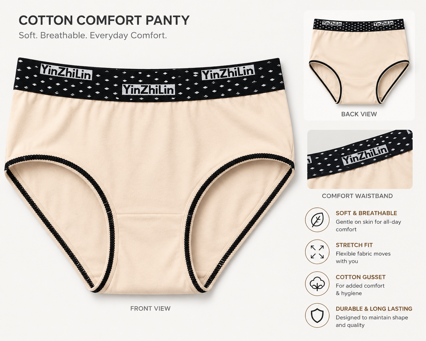 Women's Everyday Cotton Panty | Soft Full Coverage Briefs | Comfortable Breathable Underwear