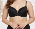 Premium Black Lace Pushup Bra for Women - C Cup, Underwire Support for Enhanced Cleavage, Elegant & Comfortable Lingerie