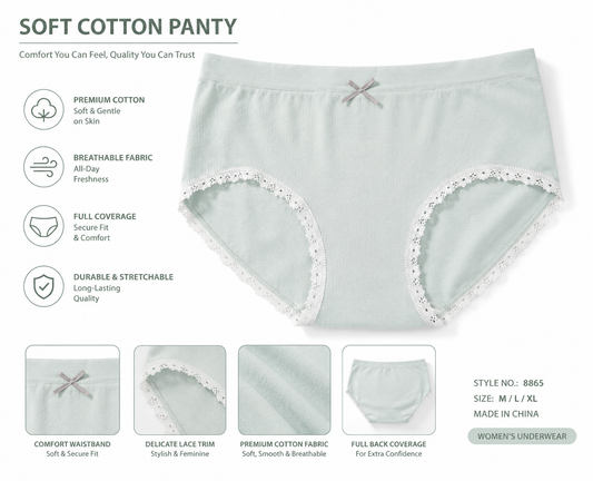Women's Soft Cotton Panty | Full Coverage Breathable Underwear | Comfortable Everyday Briefs