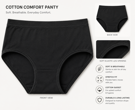 Women's Comfort Fit Cotton Panty | Breathable Everyday Briefs | Soft Full Coverage Underwear