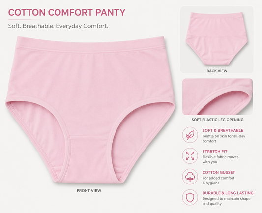Women's Everyday Essential Brief Panty | Soft Cotton Blend Underwear | Comfortable Full Coverage Fit