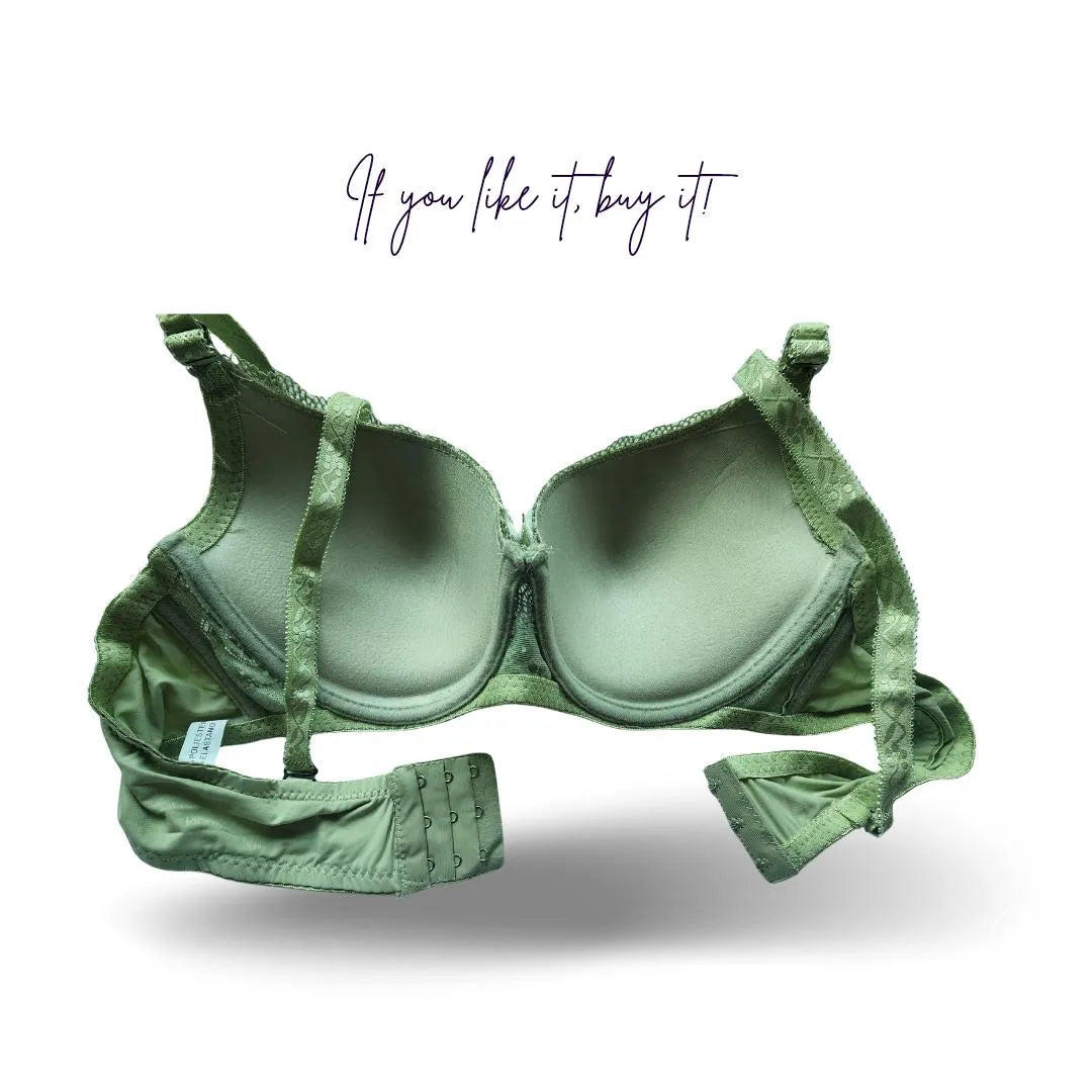 Green Lace Push-Up Bra for Women (C Cup Size)