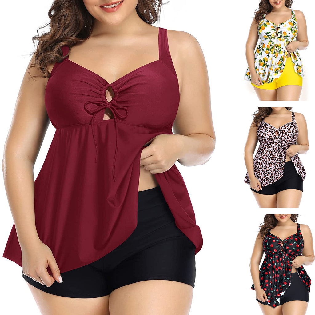 Plus Size Women Tummy Control Swimsuit Wine Red – Slimming One Piece Swimwear
