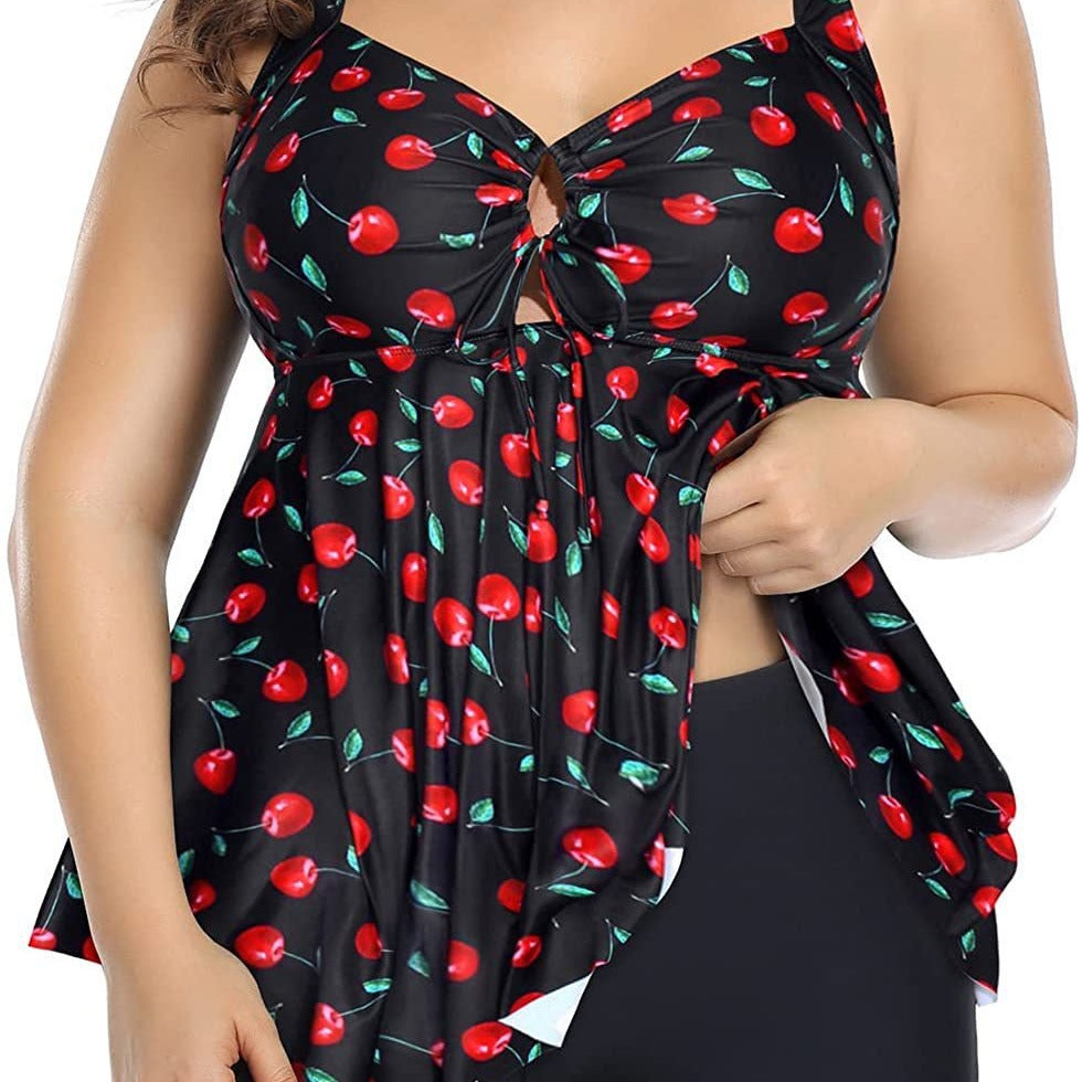Plus Size Women Tummy Control Swimsuit Wine Red – Slimming One Piece Swimwear
