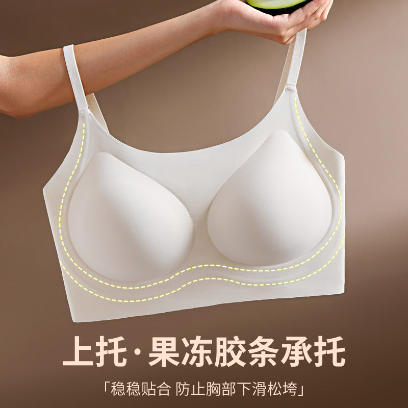 Women Seamless Sports Bra – Invisible Breathable Nylon Bra in White, Black & Beige